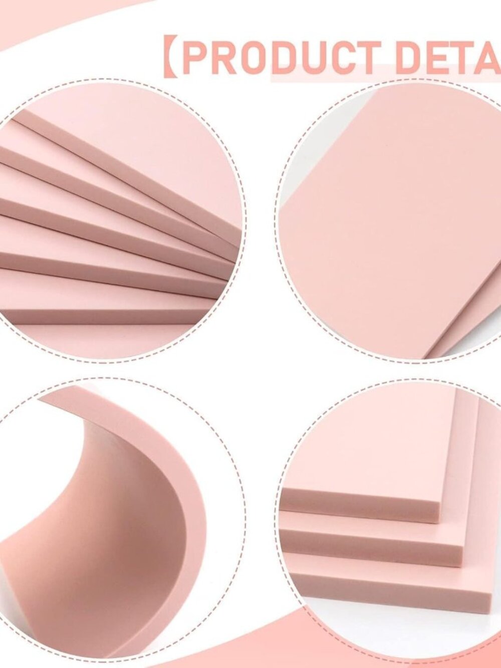 6 Pack 4"x6" Pale Pink Rubber Stamp Carving Blocks Rubber Carved Brick for Stamp - Picture 4 of 7